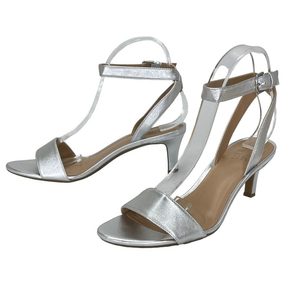 Naturalizer Womens Heels Right 8M Left 7.5M Tinda Soft Silver Leather - Picture 10 of 15